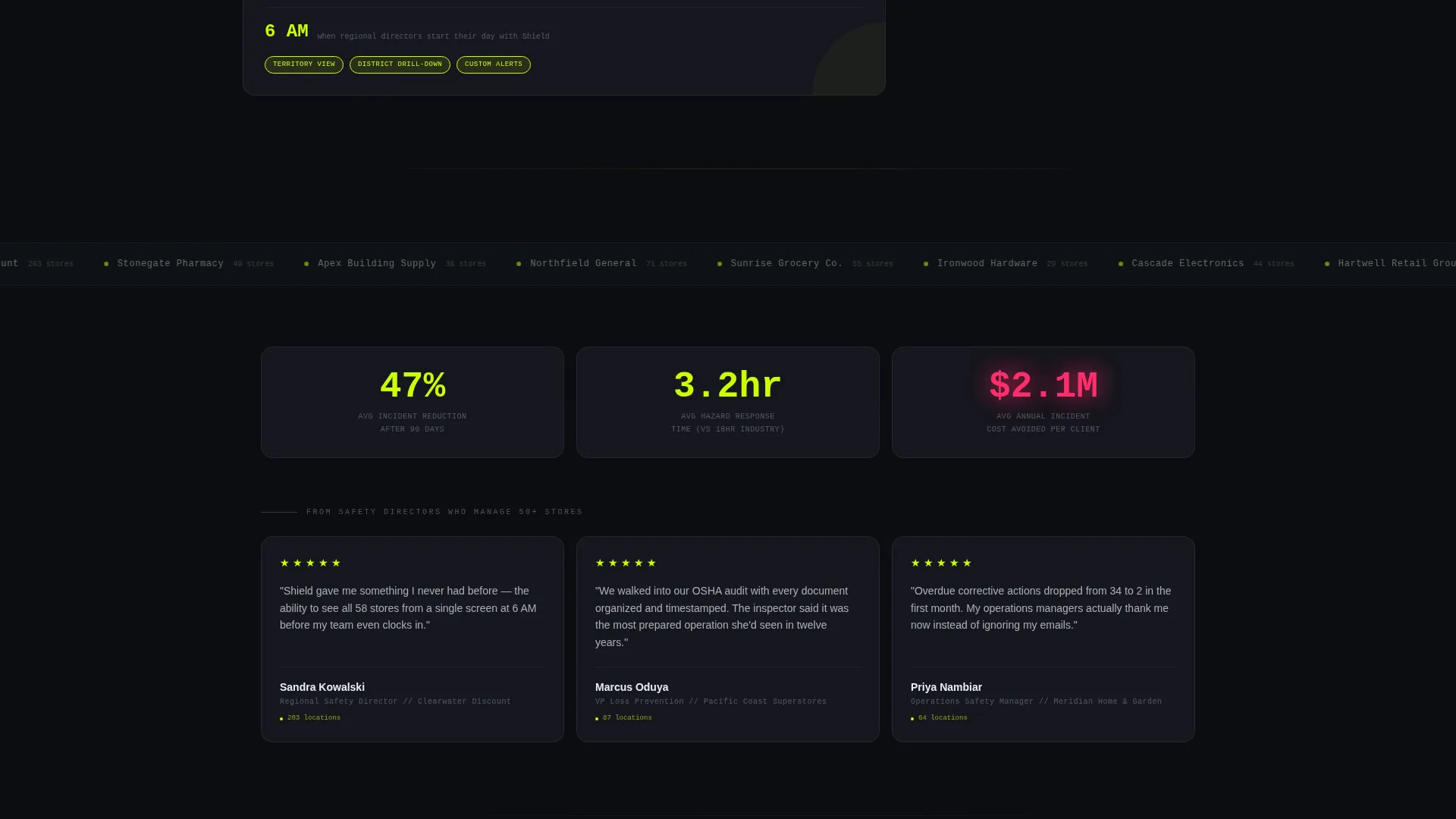 Retail Safety Management Landing Page Template