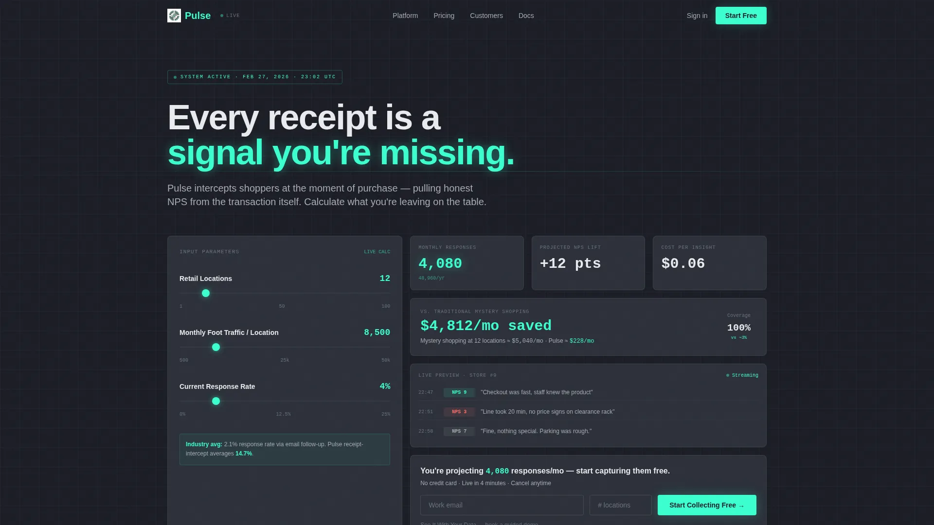 Retail Feedback Dashboard Landing Page Template