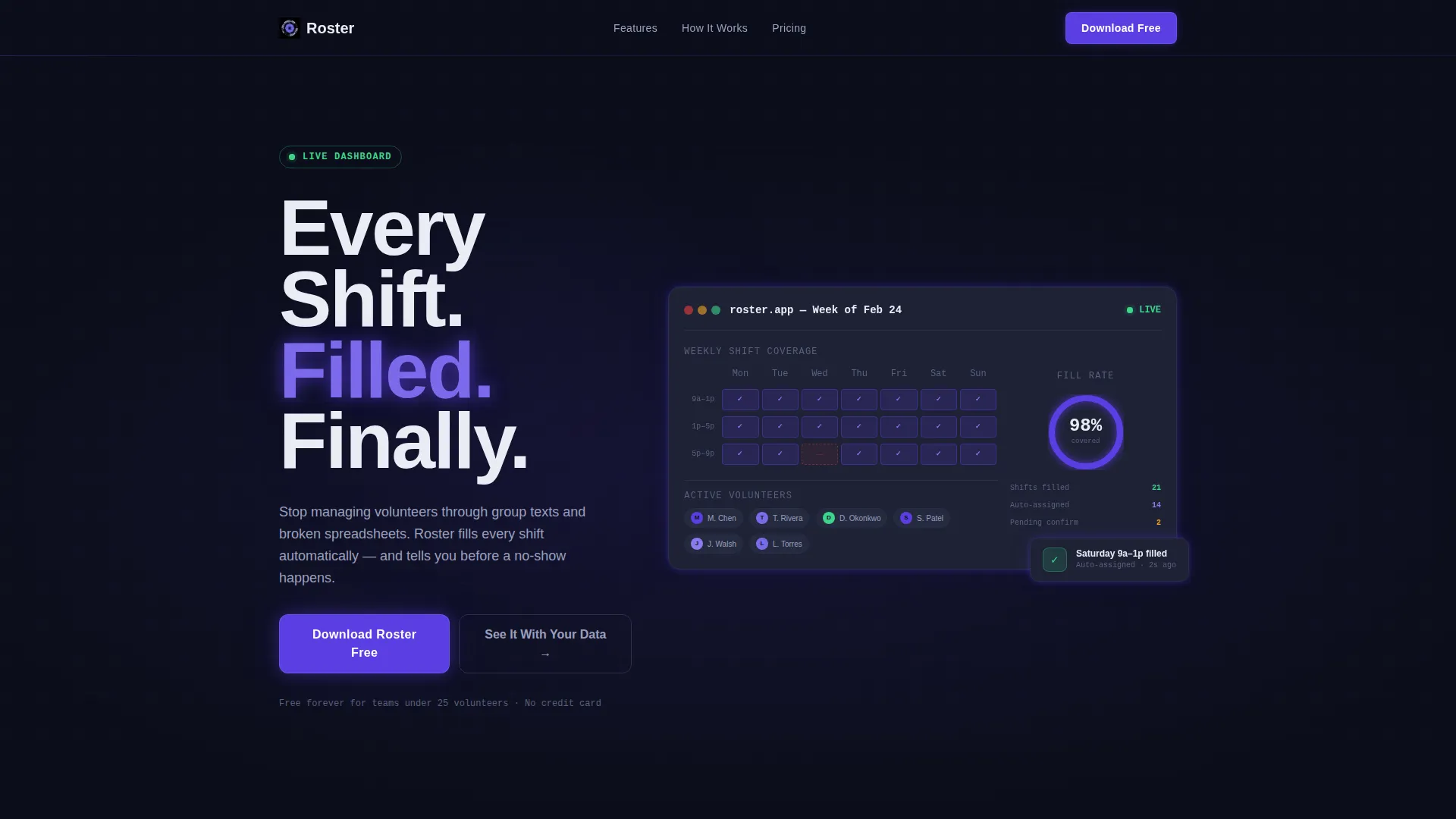 Agile Volunteer Ops Landing Page Template