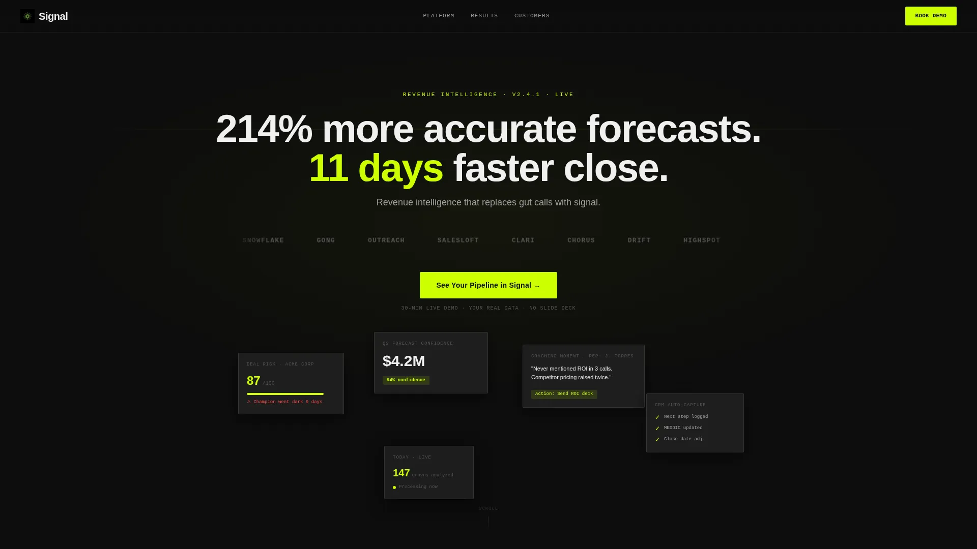 Revenue Intelligence Landing Page Template