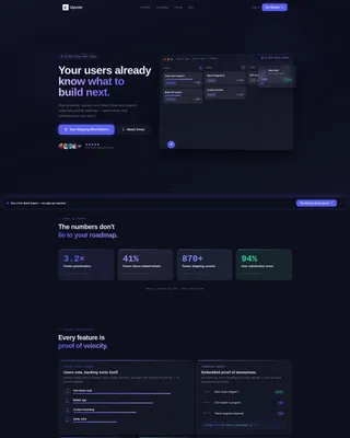 Dynamic Roadmap & Feature Voting Landing Page Template