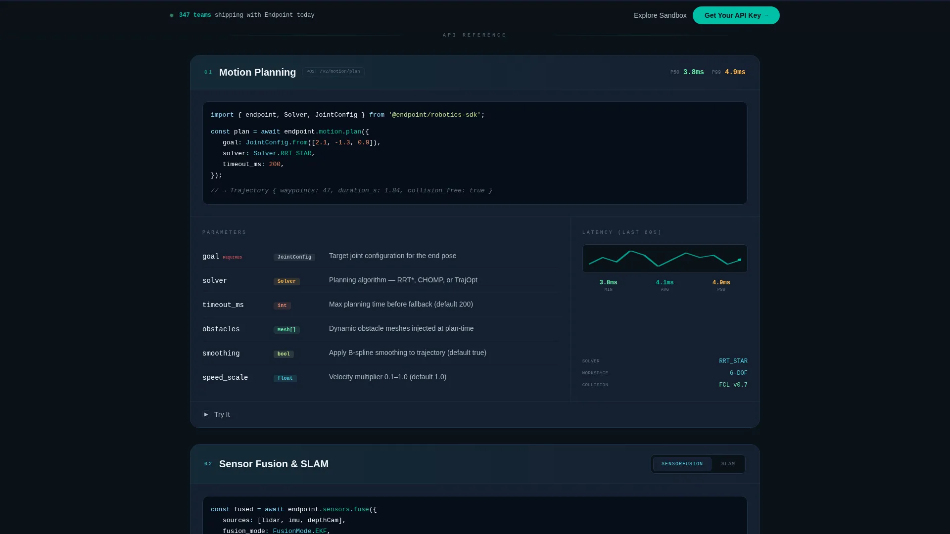 Robotics API Documentation Landing Page Template