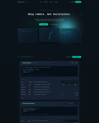 Robotics API Documentation Landing Page Template