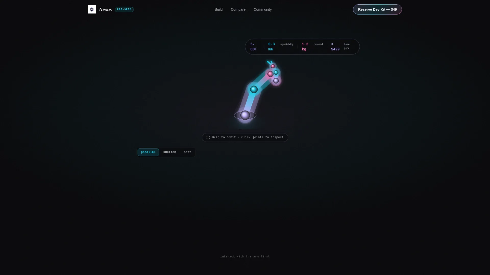 Robotics Landing Page Template for Pre-Seed Startups