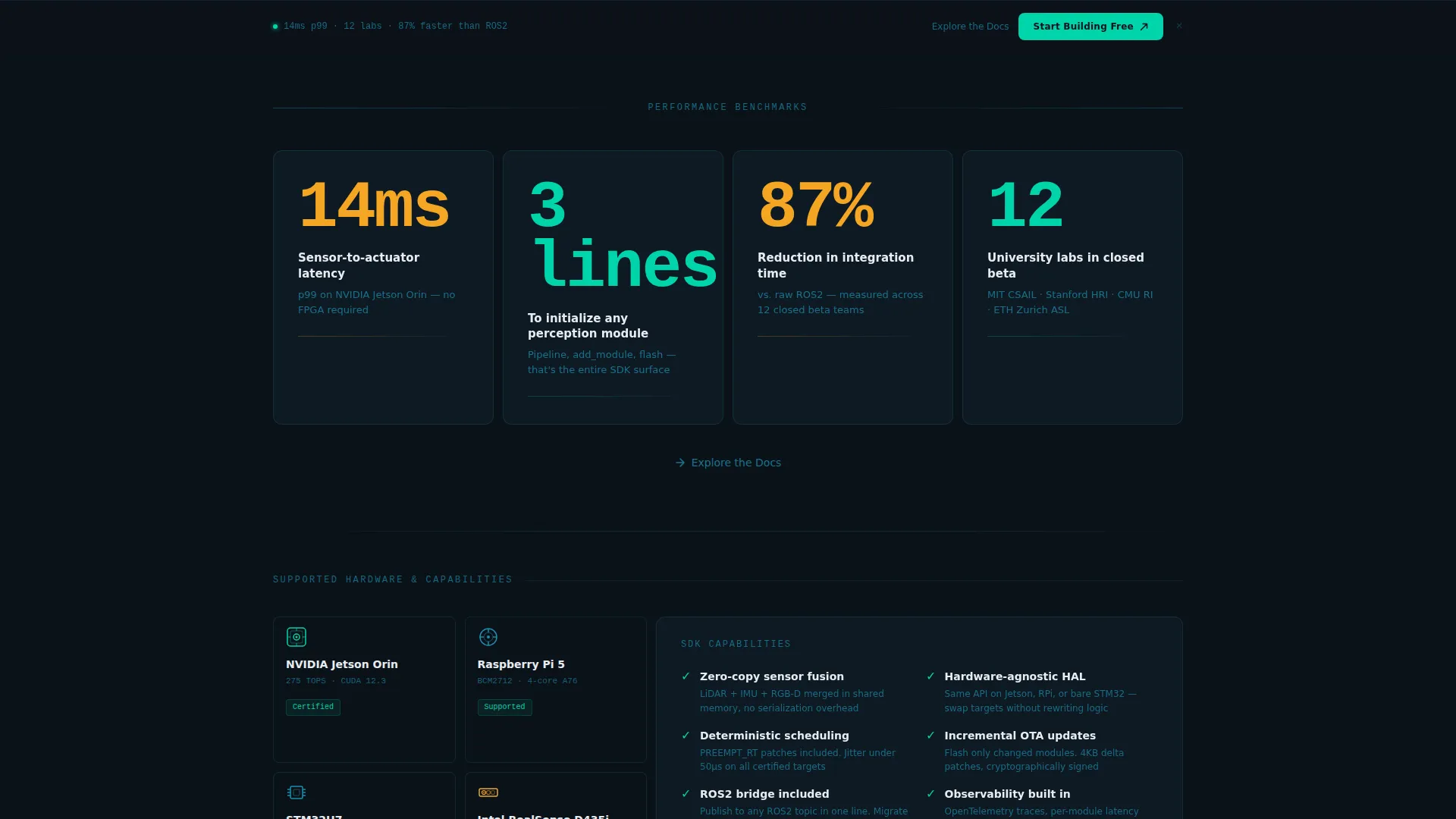 Bento Grid Landing Page Template for Robotics Startups