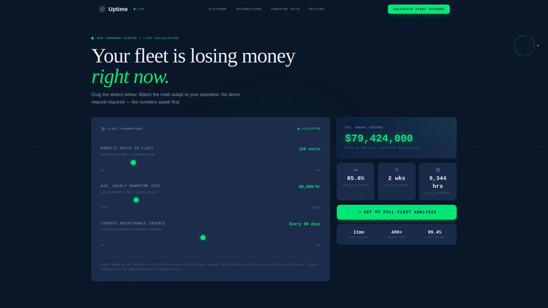 Robotics Fleet Management Landing Page Template