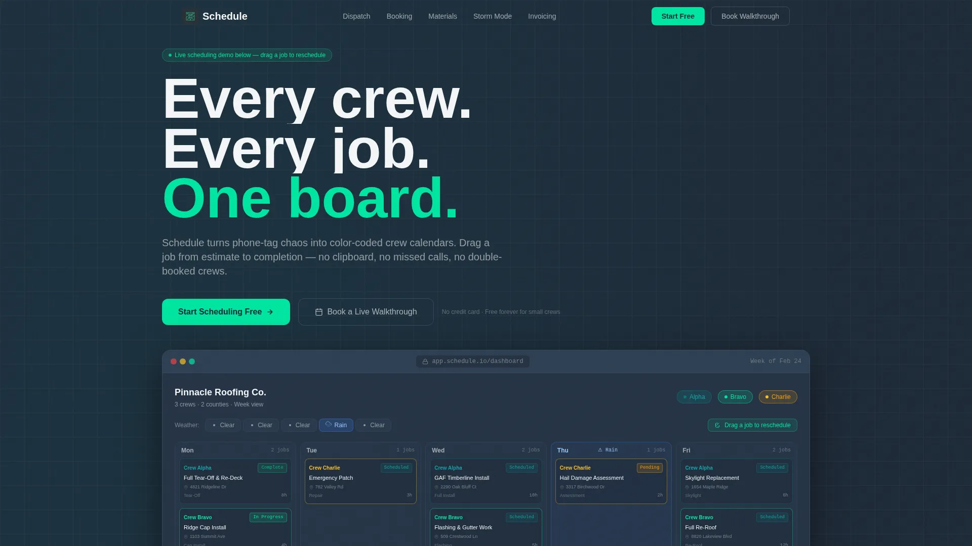 Roofing Booking & Scheduling Landing Page Template