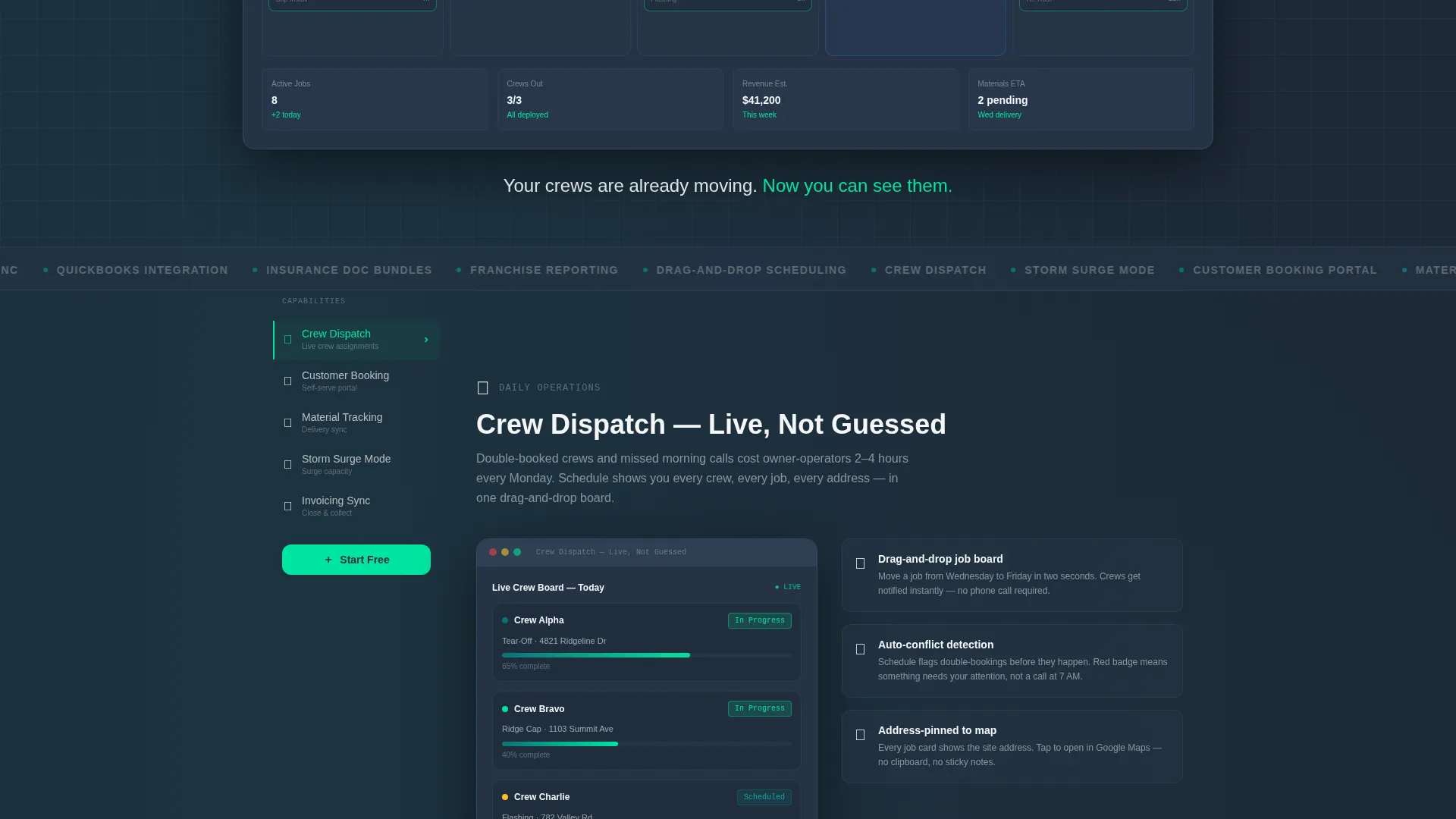 Roofing Booking & Scheduling Landing Page Template