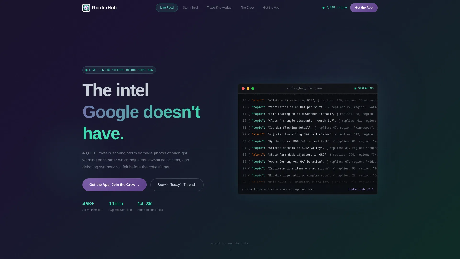 Roofing Community Forum Landing Page Template