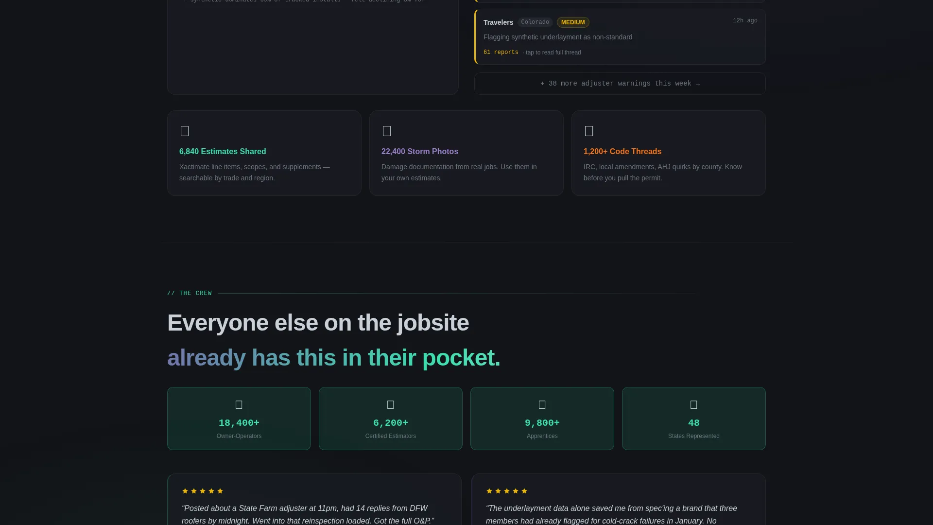 Roofing Community Forum Landing Page Template