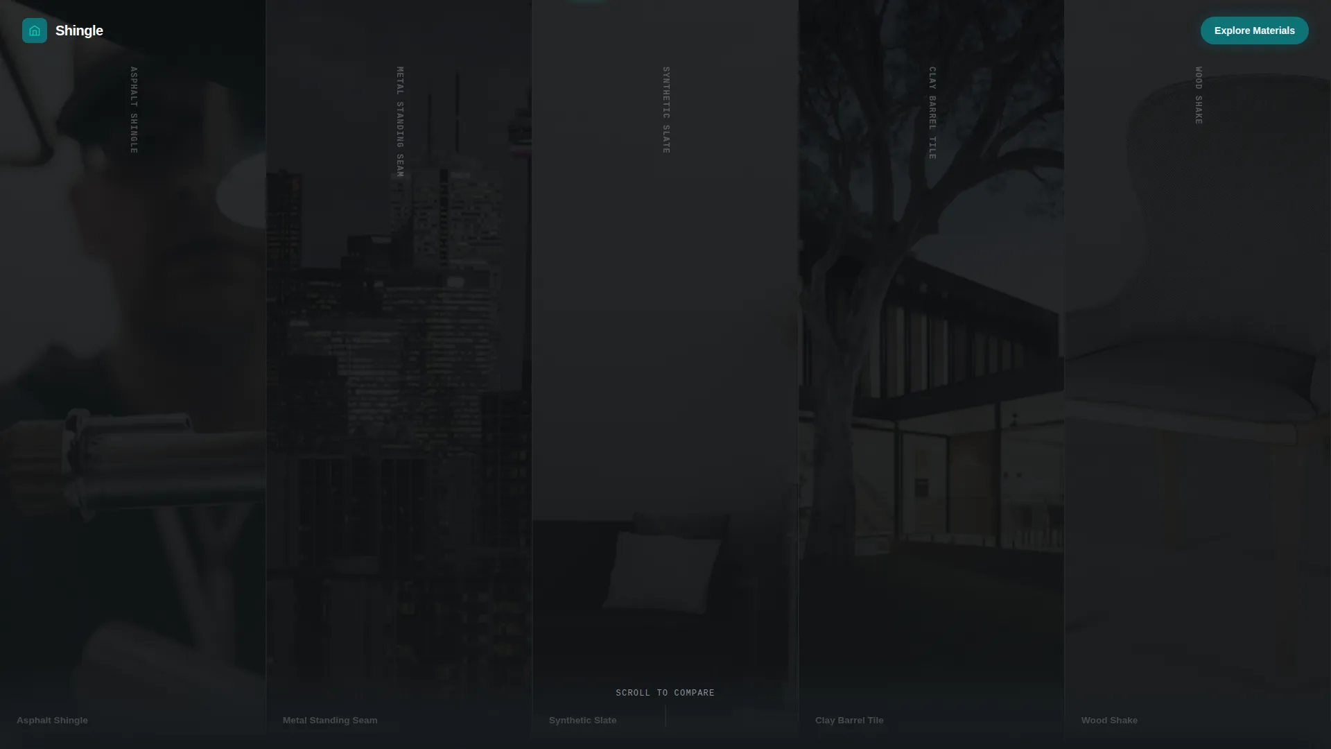 Dynamic Roofing Material Comparison Landing Page