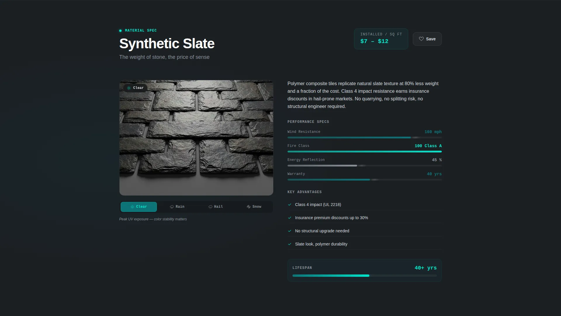 Dynamic Roofing Material Comparison Landing Page