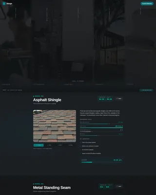 Dynamic Roofing Material Comparison Landing Page