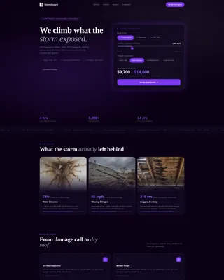 Bento Grid Roofing Landing Page Template