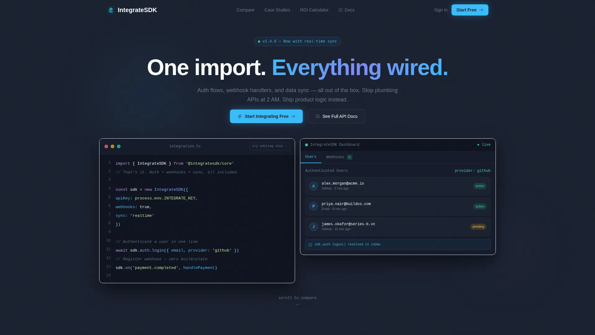SDK Landing Page Template with Live Code Preview