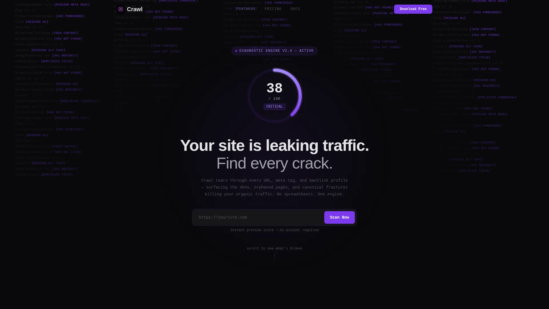 SEO Audit Tool Landing Page Template