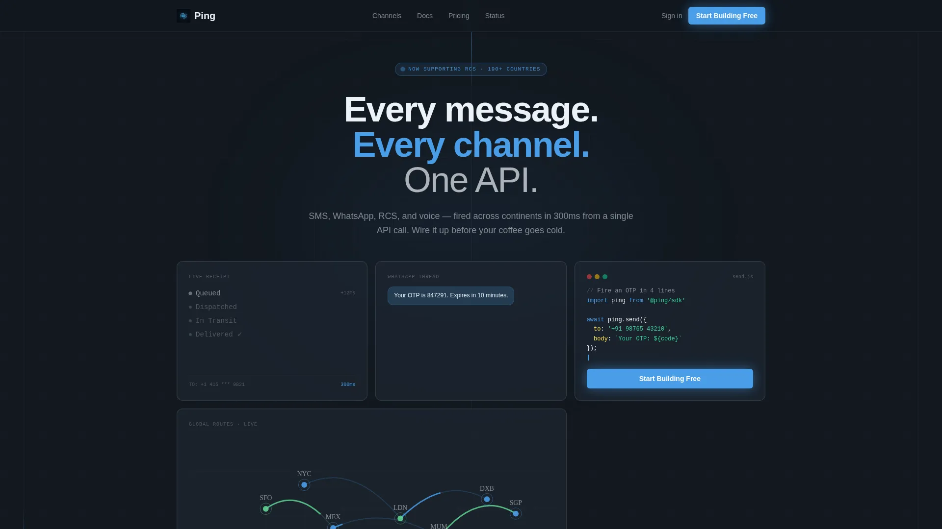 SMS & Messaging Platform Landing Page Template