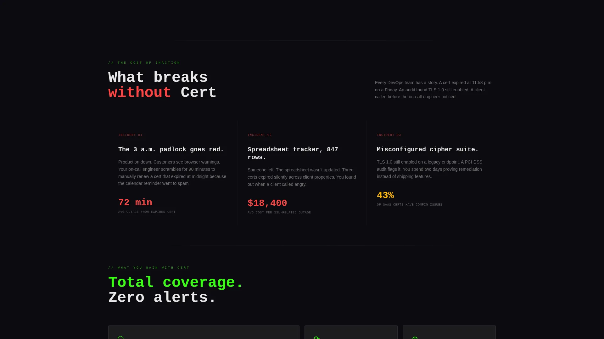 SSL Certificate Manager Landing Page Template