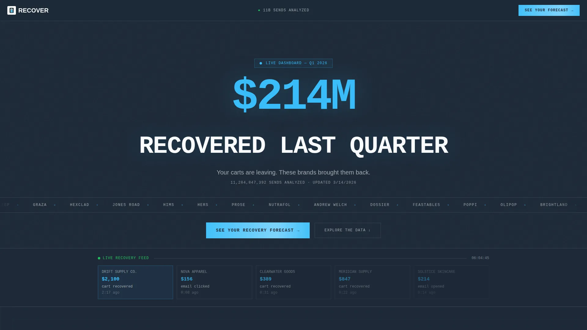 SaaS Abandoned Cart Email Landing Page Template