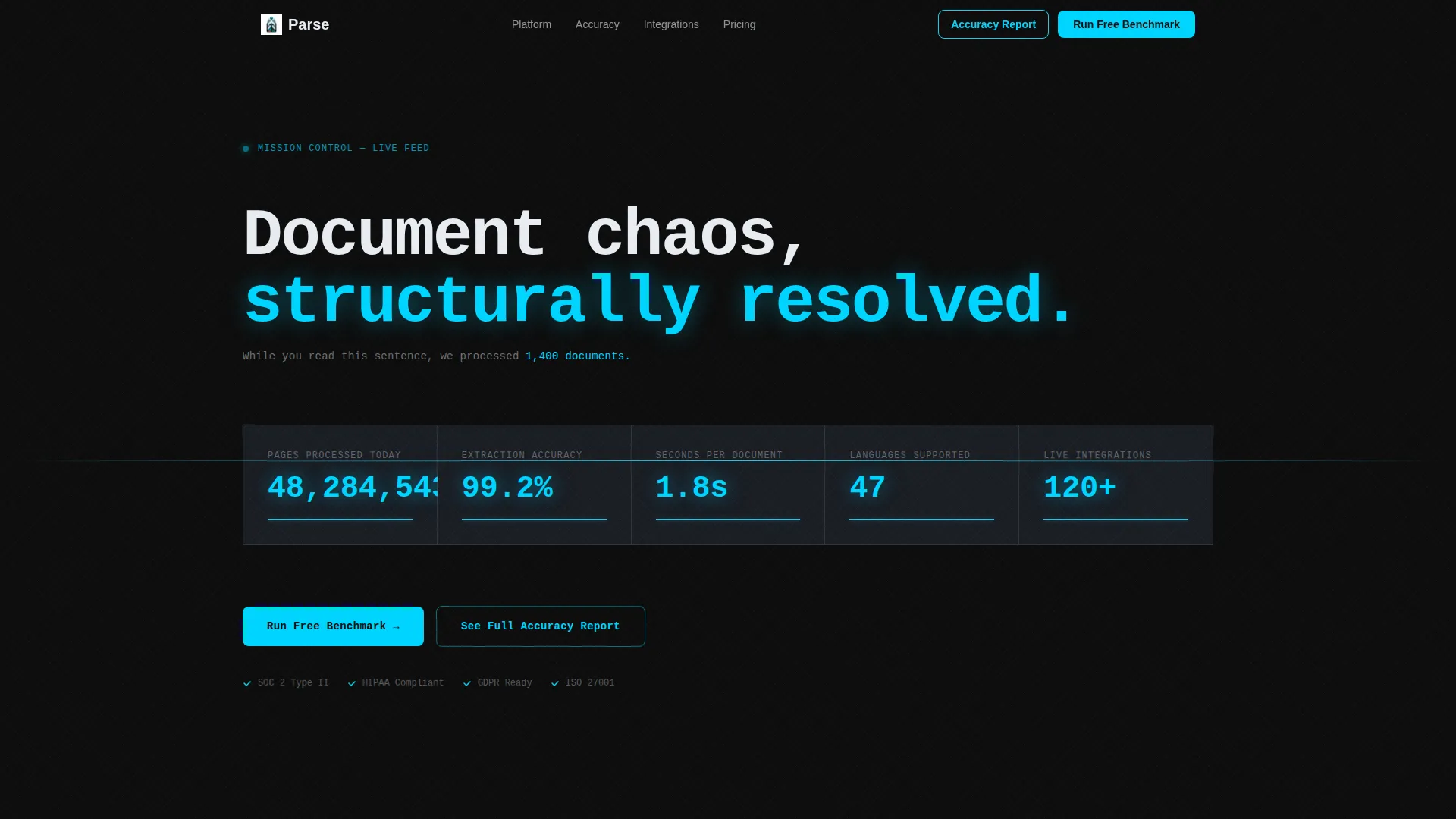 Document Processing Landing Page Template