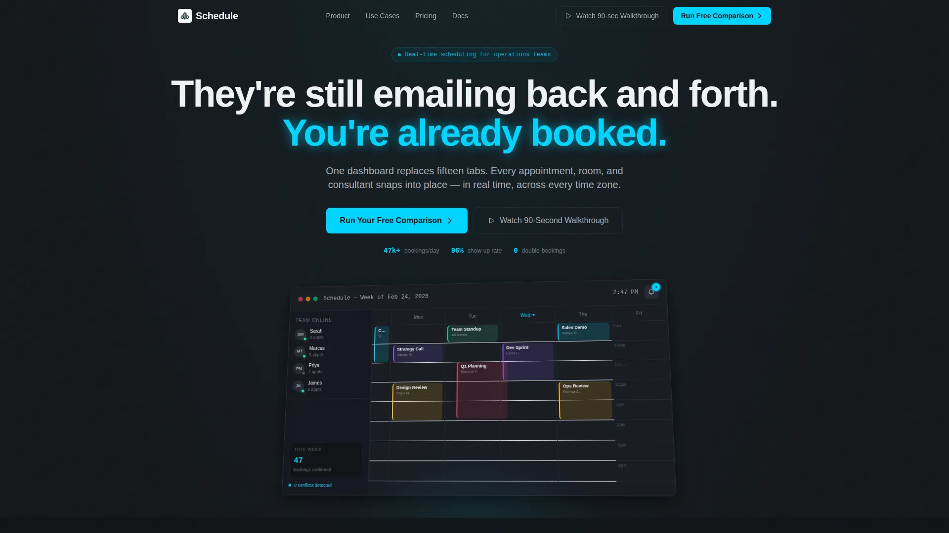 SaaS Booking & Scheduling Landing Page Template