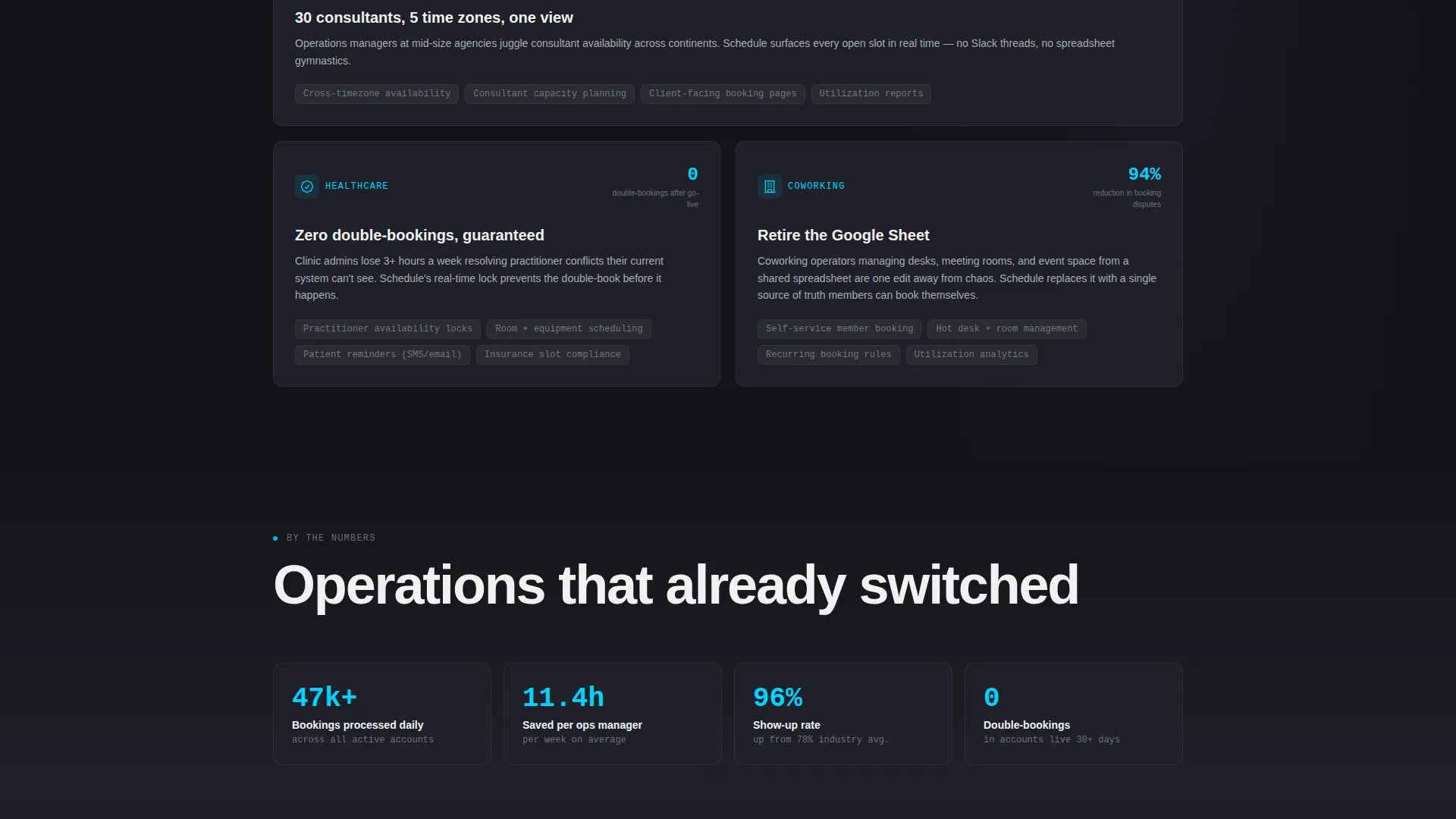 SaaS Booking & Scheduling Landing Page Template