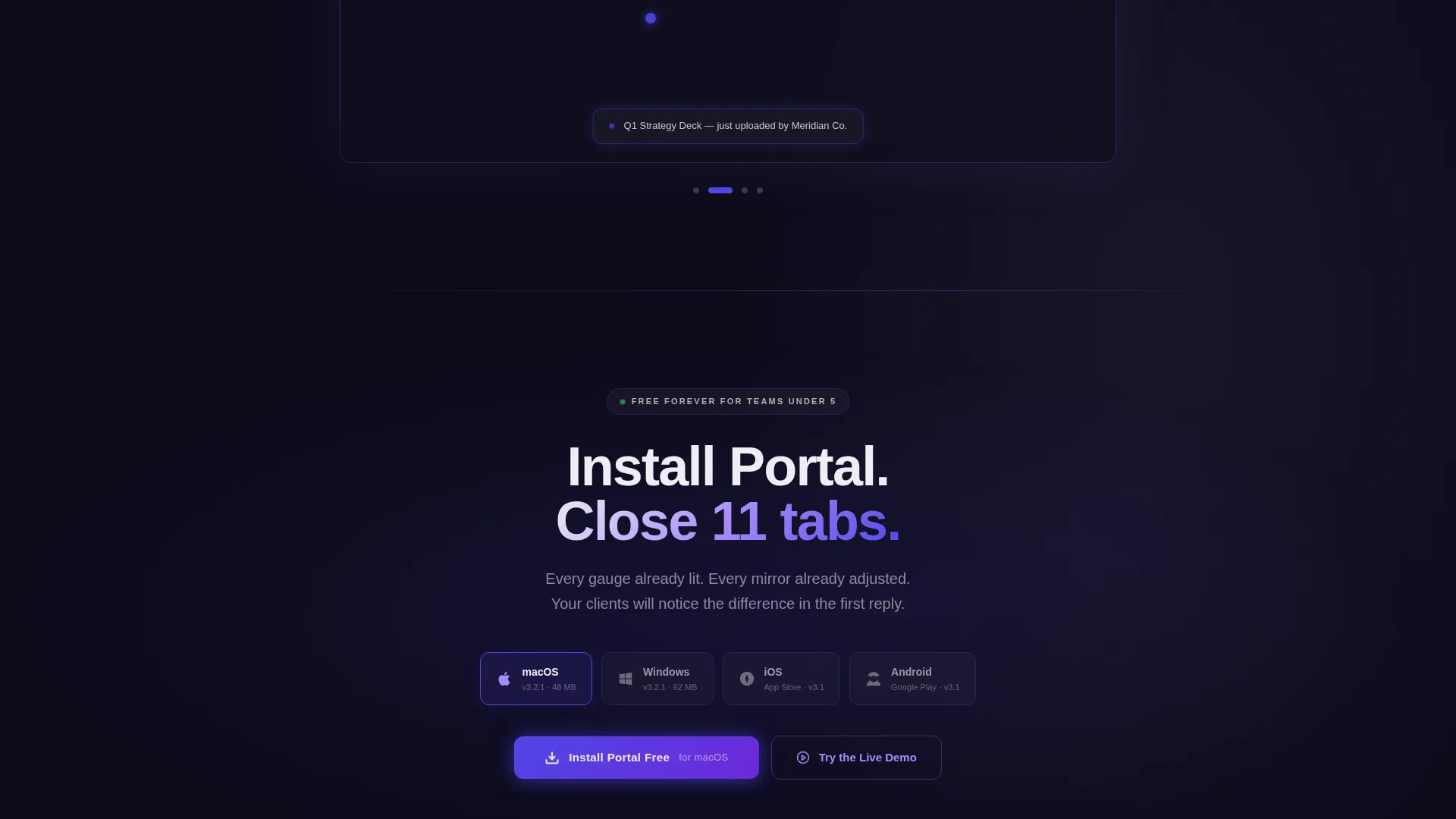 SaaS B2B Client Portal Landing Page Template