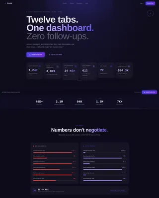 SaaS B2B Client Portal Landing Page Template