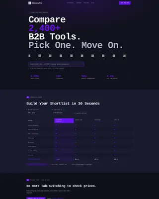B2B SaaS Directory Comparison Landing Page