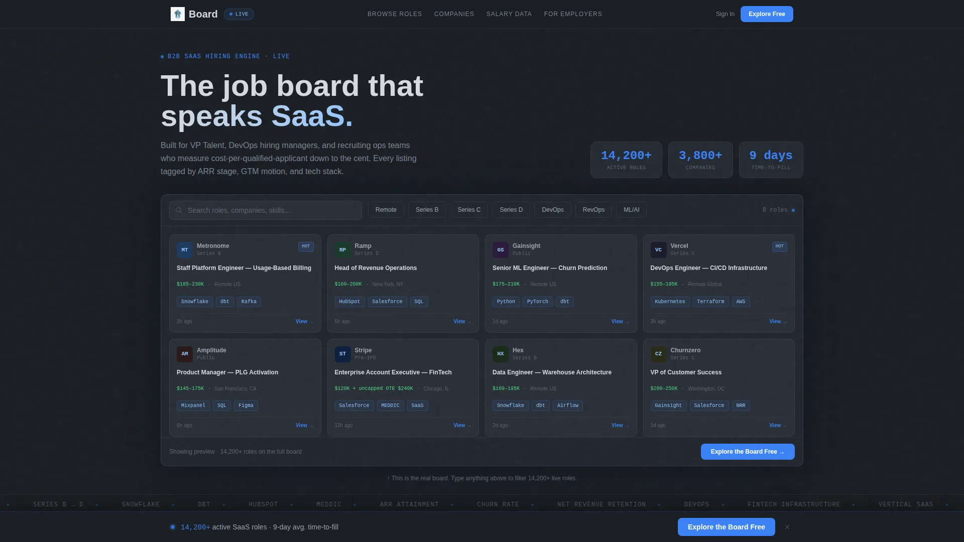 Bento Grid SaaS B2B Job Board Landing Page Template