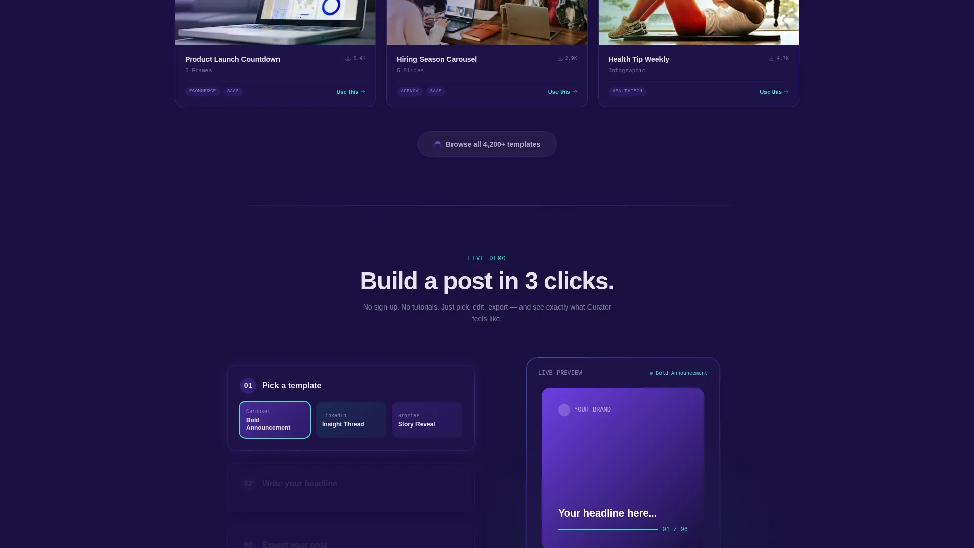 SaaS Social Media Template Platform Landing Page