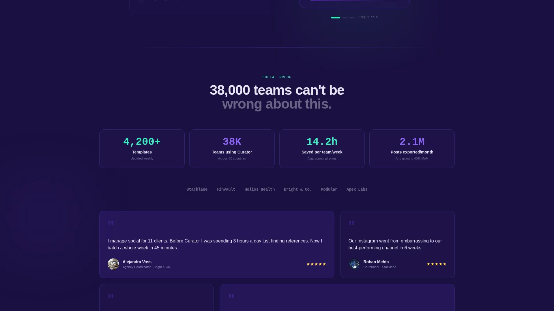 SaaS Social Media Template Platform Landing Page