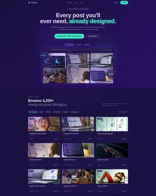 SaaS Social Media Template Platform Landing Page