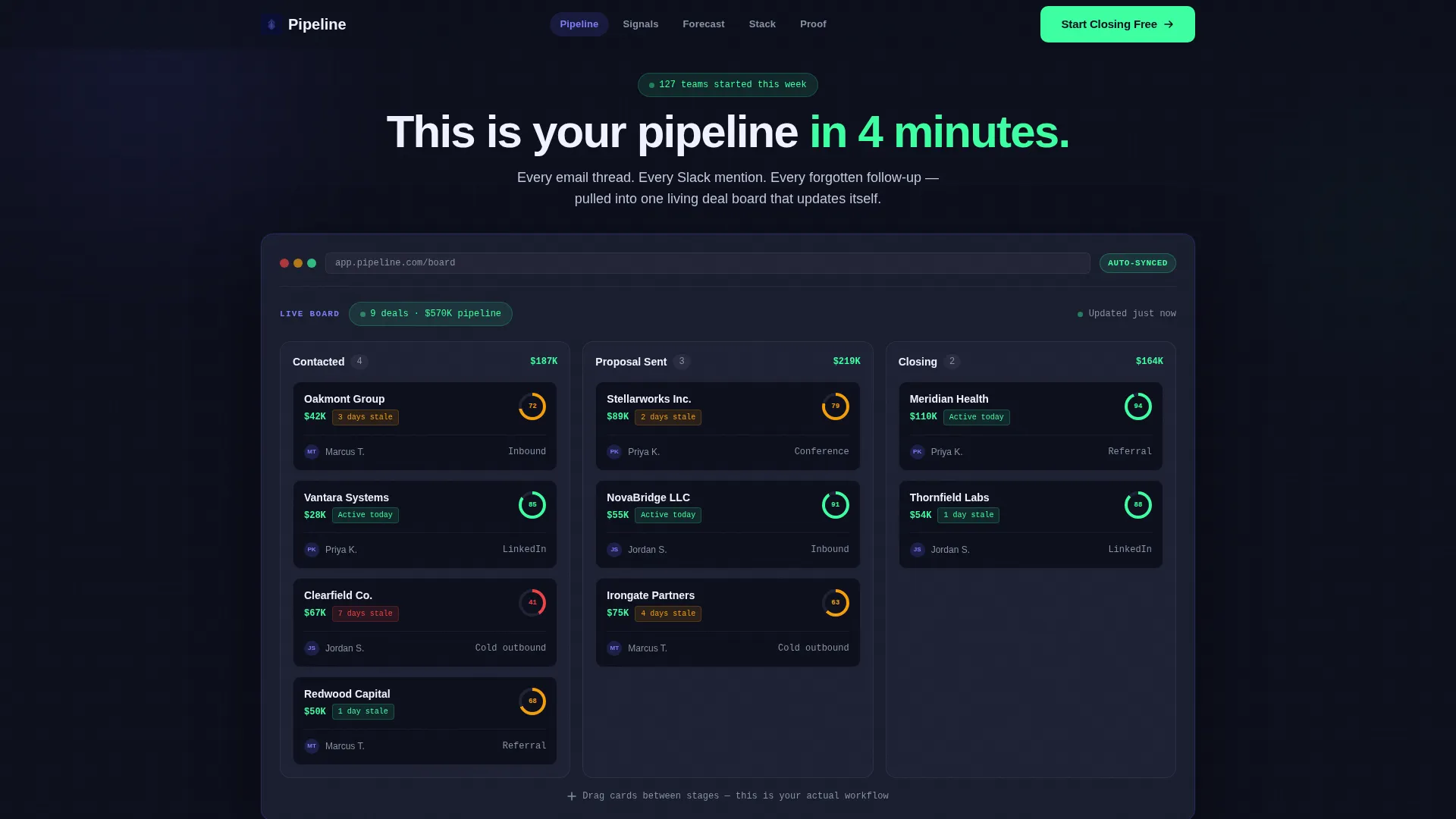 Revenue-Driven CRM Landing Page Template