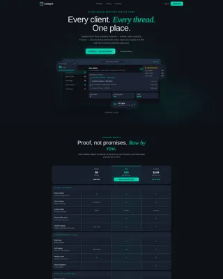 SaaS Client Management Comparison Table Landing Page