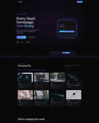 SaaS Product Homepage Library & Feature Showcase Website Template