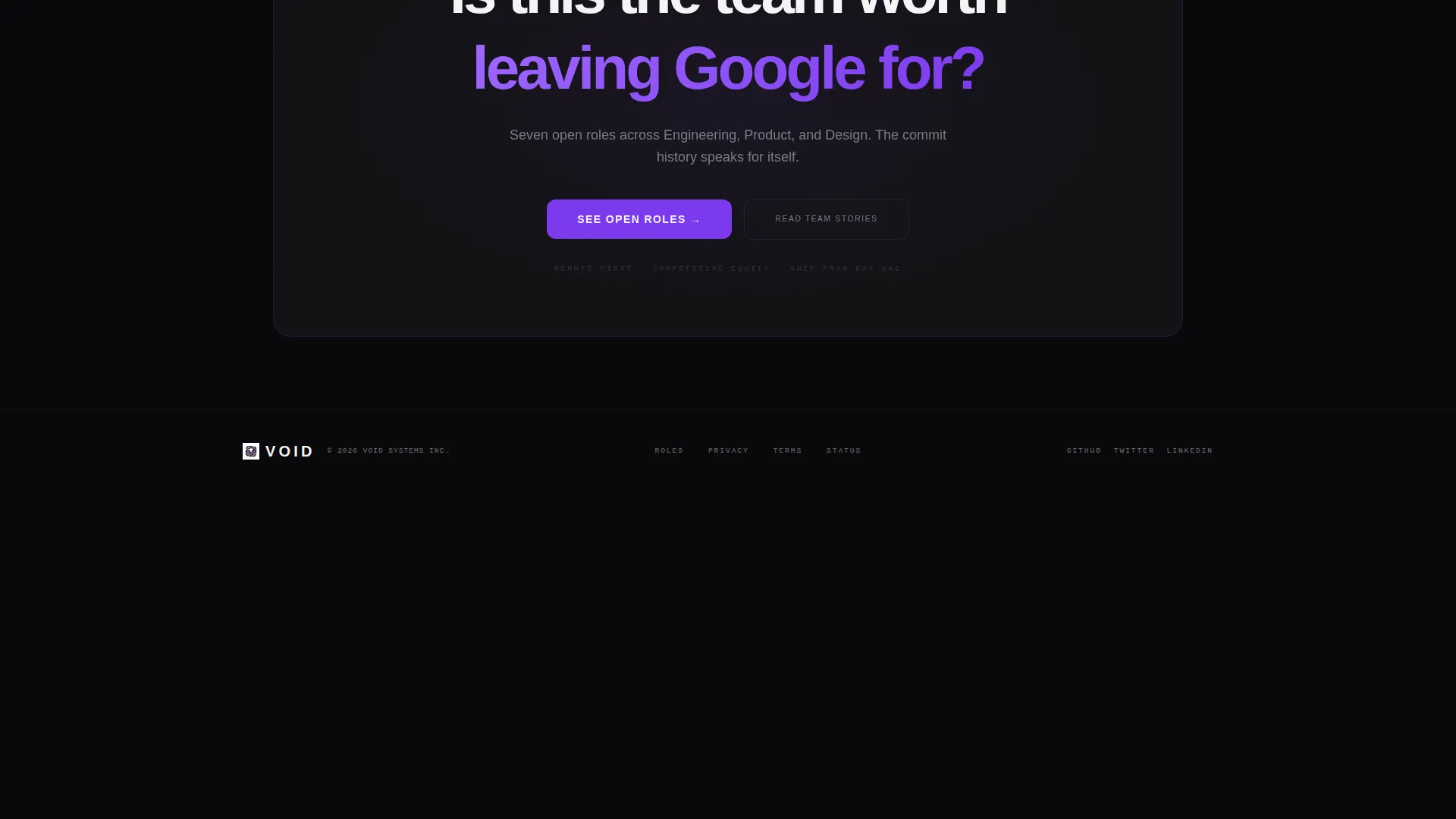 SaaS Company Team & Engineering Profiles Website Template