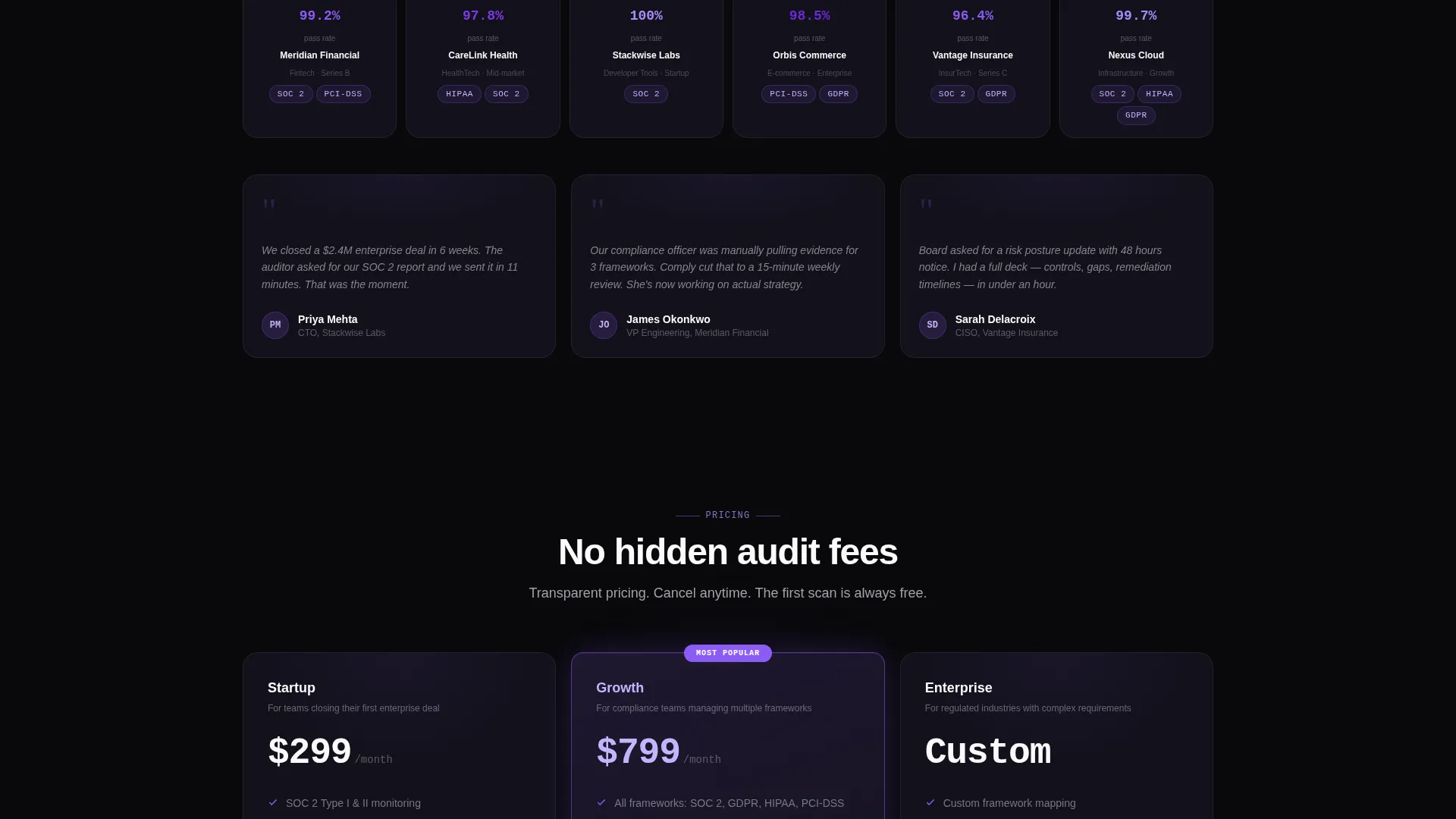 Robust Compliance Landing Page Template