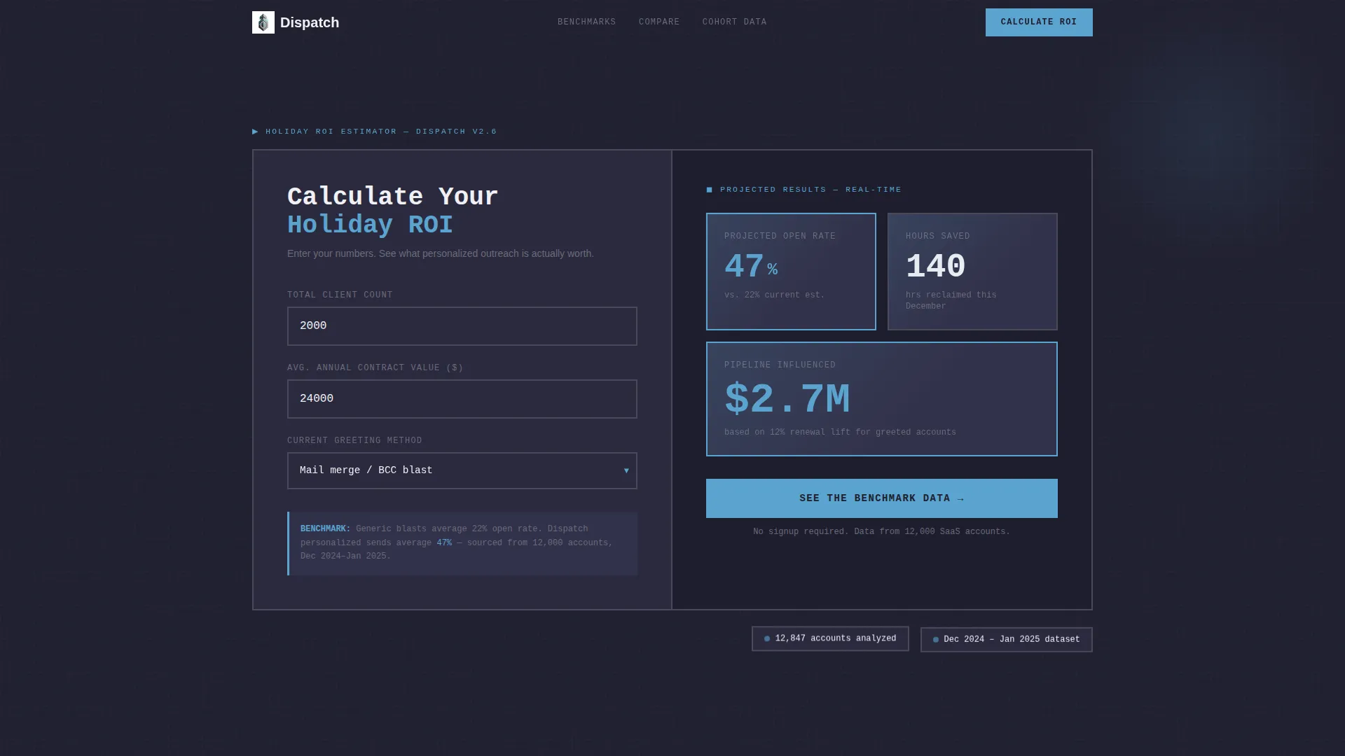 SaaS Holiday Greeting Email Landing Page Template