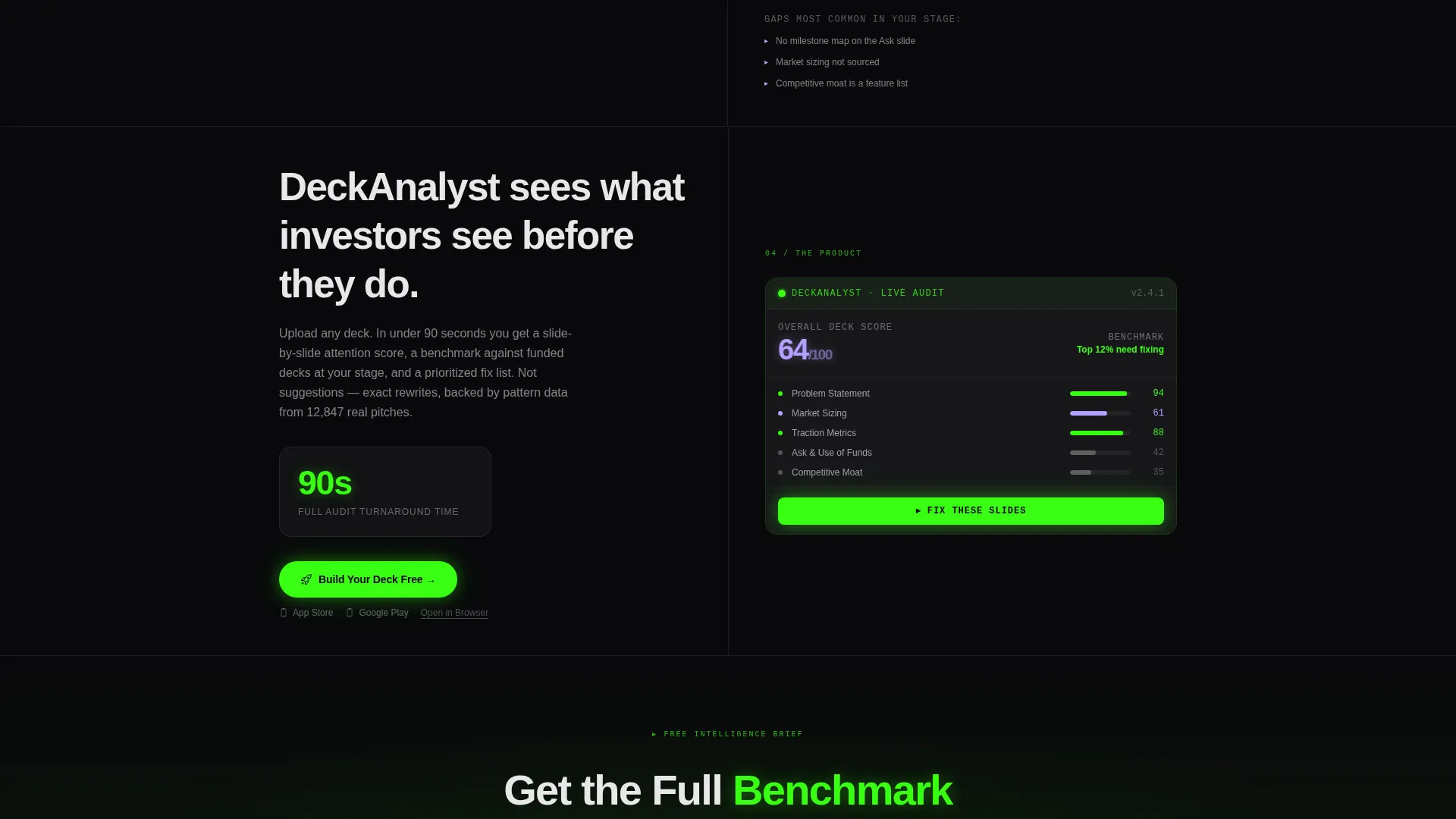 SaaS Pitch Deck Landing Page Template