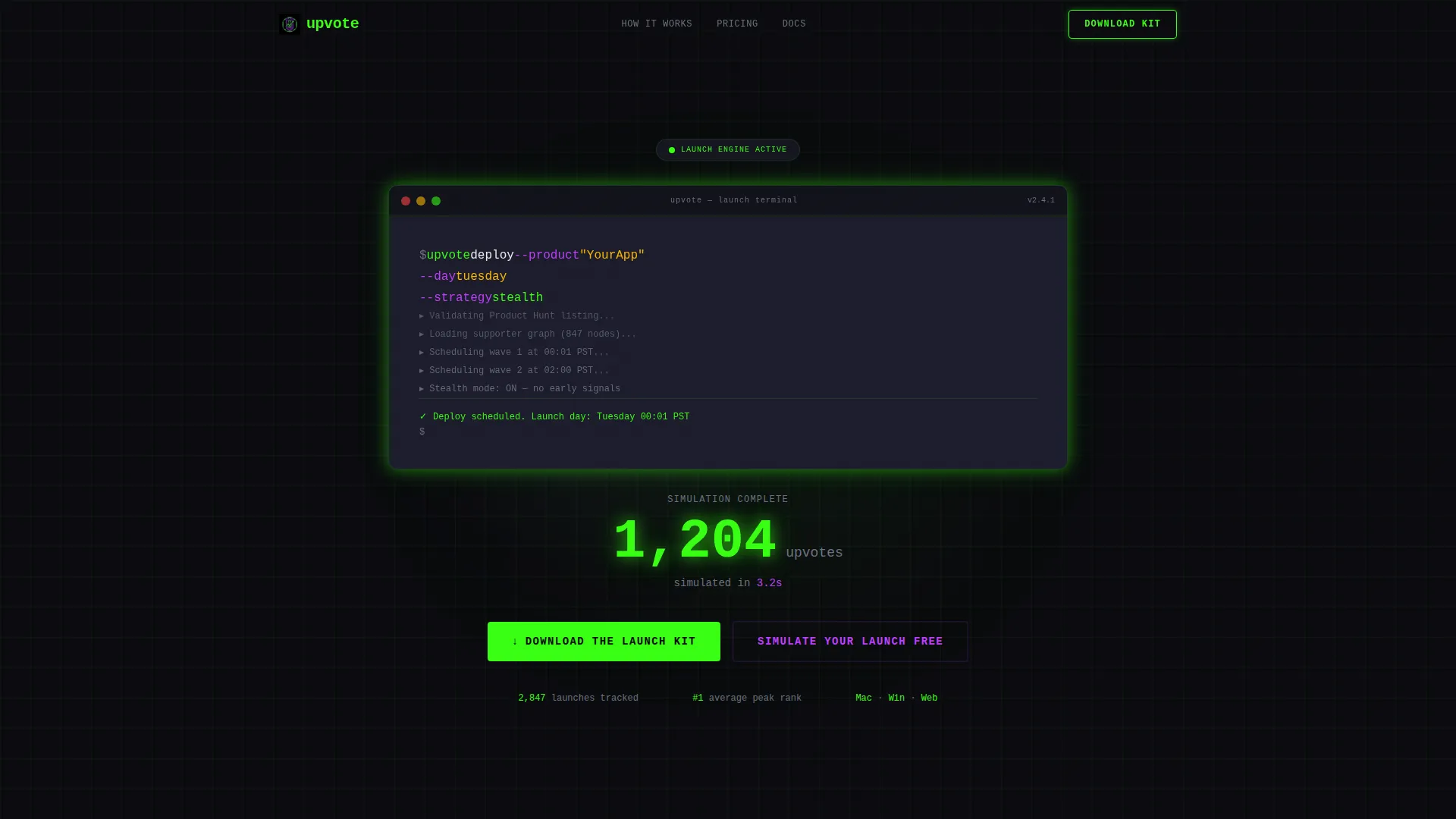 SaaS Product Hunt Launch Landing Page Template