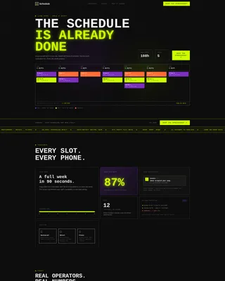 SaaS Staff Scheduling Bento Grid Landing Page