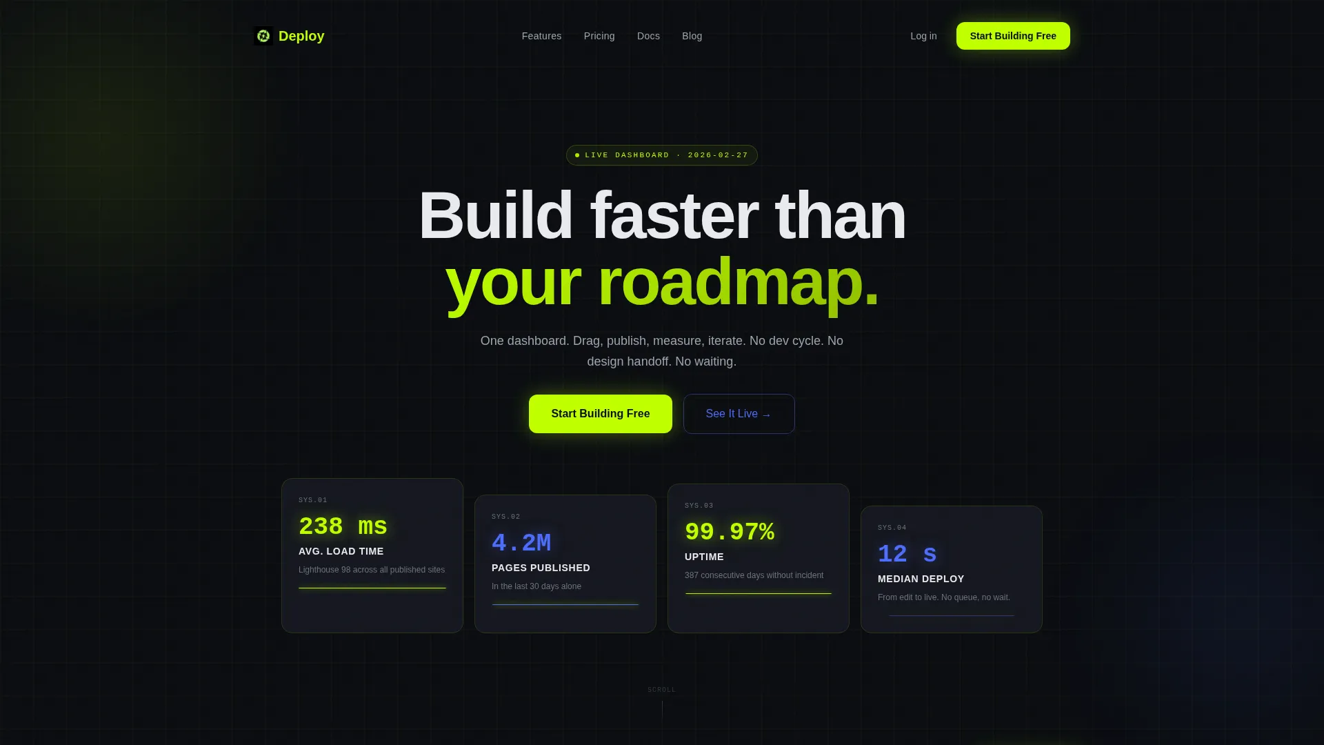 SaaS Website Builder Landing Page Template