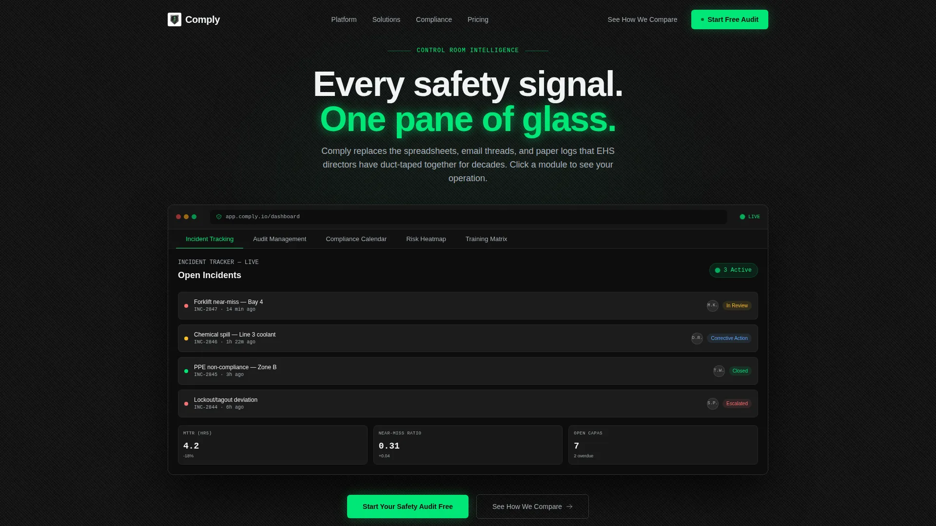 Safety Management Software Landing Page Template