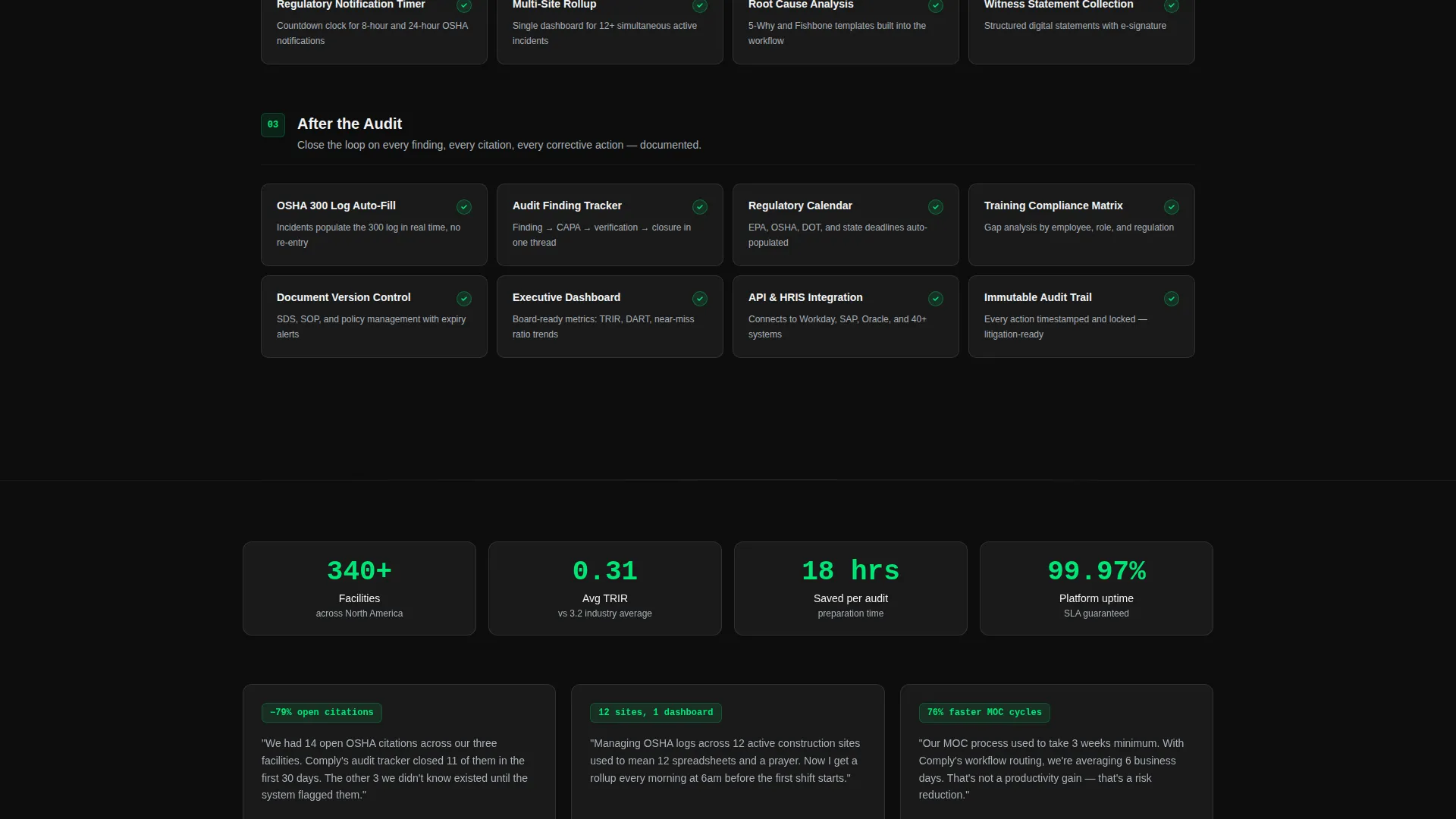 Safety Management Software Landing Page Template