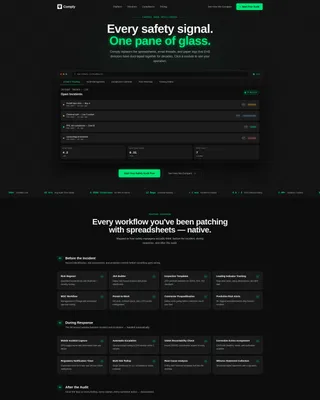 Safety Management Software Landing Page Template