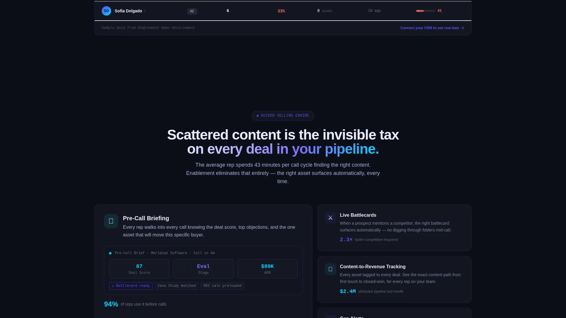 Powerful Salesenablement | Free Website Template | Rocket