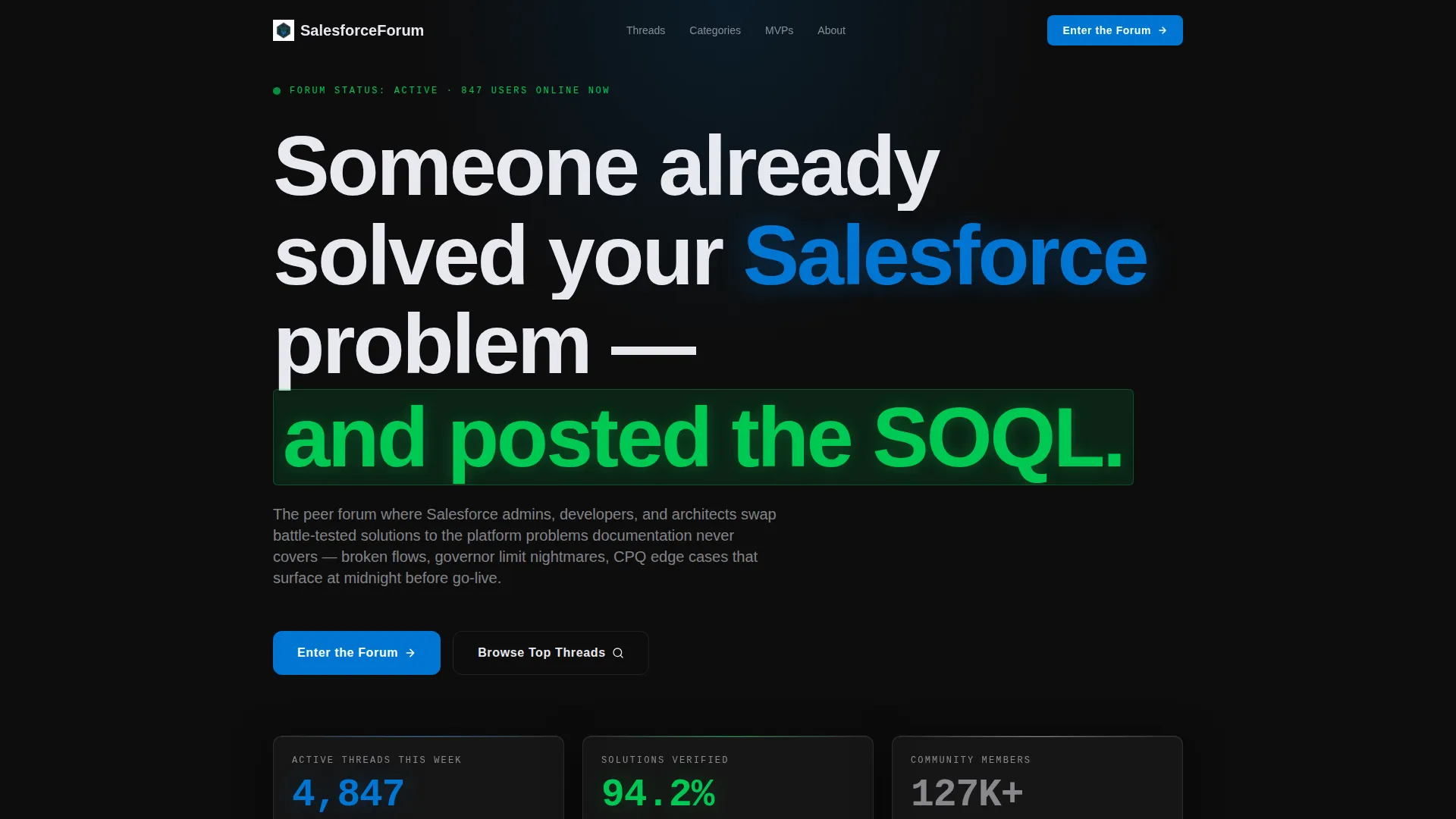 Salesforce Community Forum Landing Page Template