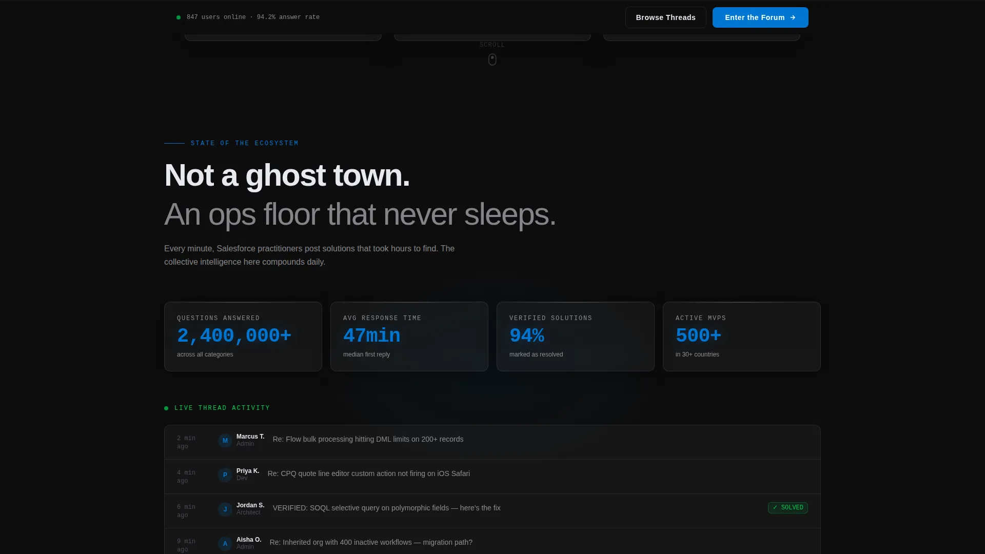 Salesforce Community Forum Landing Page Template