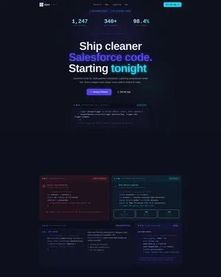 Salesforce Developer Blog Bento Grid Landing Page